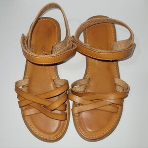 Blikson Size 34 Tan Kid Girls Strappy Sandals